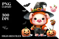 Baby Pig Halloween PNG Product Image 2