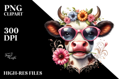 Funny Cow with Sunglasses PNG Product Image 2