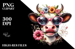 Funny Cow with Sunglasses PNG Product Image 2
