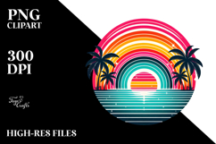 Retro Tropical Rainbow Sunset, 20 oz Tumbler Product Image 2