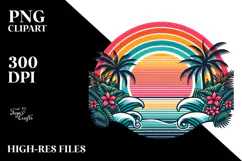 Retro Tropical Rainbow Sunset, 20 oz Tumbler Product Image 2