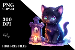 Vibrant Black Cat | Print Clipart Product Image 2