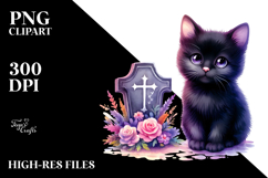 Vibrant Black Cat | Print Clipart Product Image 2