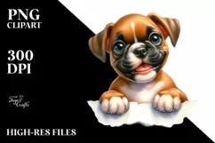 Funny Baby Boxer Watercolor Clipart Product Image 3