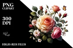 Roses Digital Painting PNG Product Image 2