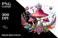 Vibrant Magical Celestial Mushroom Tarot PNG Product Image 2