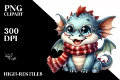 Excited Dragon in Winter PNG Product Image 6