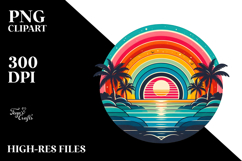 Tropical Rainbow Sunset, PNG Product Image 2