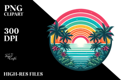 Tropical Rainbow Sunset, PNG Product Image 2
