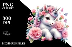 Pastel Unicorn Baby Carnation | Sublimation | Clipart Product Image 3