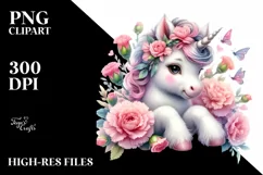 Pastel Unicorn Baby Carnation | Sublimation | Clipart Product Image 3