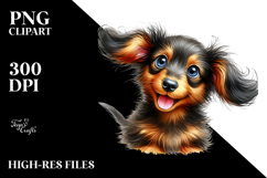 Watercolor Baby Dachshund, Bright PNG Product Image 2