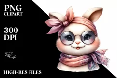 Funny Bunny Silk Scarf Sunglasses | Sublimation | Clipart Product Image 3