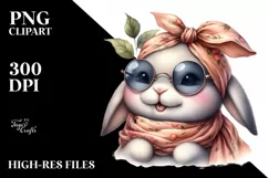 Funny Bunny Silk Scarf Sunglasses | Sublimation | Clipart Product Image 3