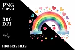 Colorful Rainbow with Hearts, PNG Product Image 2
