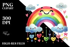 Colorful Rainbow with Hearts, PNG Product Image 2