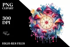 Vibrant Magical Celestial Mushroom Tarot PNG Product Image 7
