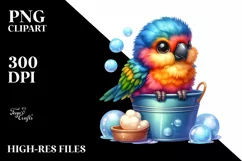 Colorful Macaw Baby Sitting | Sublimation | Clipart Product Image 3