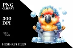 Colorful Macaw Baby Sitting | Sublimation | Clipart Product Image 1