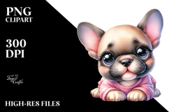 Baby Cartoon French Bulldog PNG Product Image 2