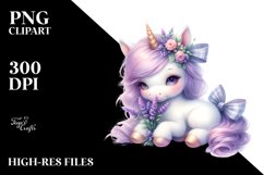 Pastel Unicorn Baby Lavender | Sublimation | Clipart Product Image 3