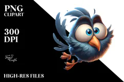 Goofy Cartoon Bird with Cross-Eyed Expression, High-Res PNG Product Image 2