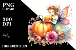 Vibrant Fairy with Pumpkin | Art Design Product Image 2