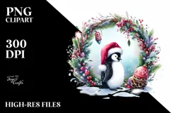 colorful Christmas Penguin PNG Product Image 3