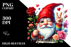 Cool Valentines Gnome with Sunglasses, Digital Painting PNG Product Image 2
