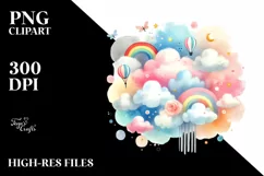 Colorful Pastel Cloud Digital Painting PNG Product Image 2