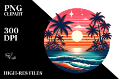 Tropical Beach Sunset, PNG Product Image 2
