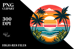 Tropical Beach Sunset, PNG Product Image 2