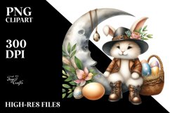 Happy Bunny with Vintage Hat PNG Product Image 2