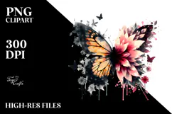 Colorful Butterfly Flower, Transparent PNG Product Image 2