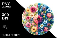 Half Flowers Seal Watercolor Vibrant | Clipart Product Image 3