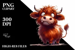 Contemptuous Highland Cow, High-Quality PNG Product Image 3