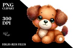 colorful Old Plush Dog Clipart Product Image 1