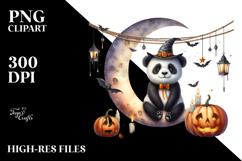 Panda on Moon Halloween PNG Product Image 2