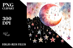 Vibrant Half Moon with Stars PNG Product Image 2