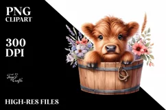 Cute Baby Highland Cow, PNG Product Image 3