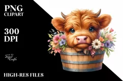 Cute Baby Highland Cow, PNG Product Image 3