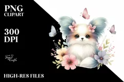 Watercolor Cute Pastel Papillon | Clipart Product Image 1
