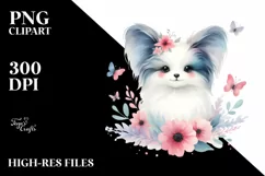 Watercolor Cute Pastel Papillon | Clipart Product Image 1