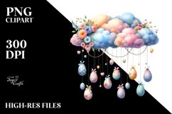 Cloud with Easter Eggs, Transparent PNG Product Image 2