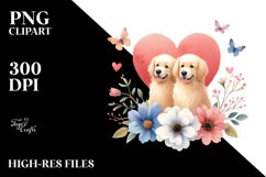 Simple Flower Golden Retriever PNG Product Image 2
