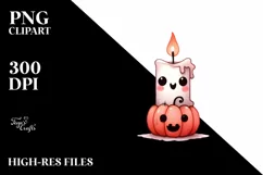 Funny Halloween Clipart with Candle PNG Product Image 3