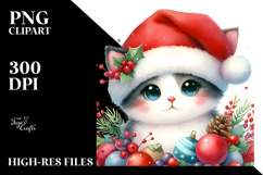 Cat Santa Hat PNG Product Image 2