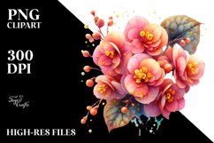 Golden Begonia with Details, PNG Product Image 2
