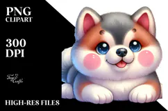 Happy Baby Akita, PNG Product Image 2