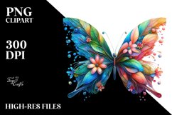 Abstract Vibrant Butterfly PNG Product Image 1